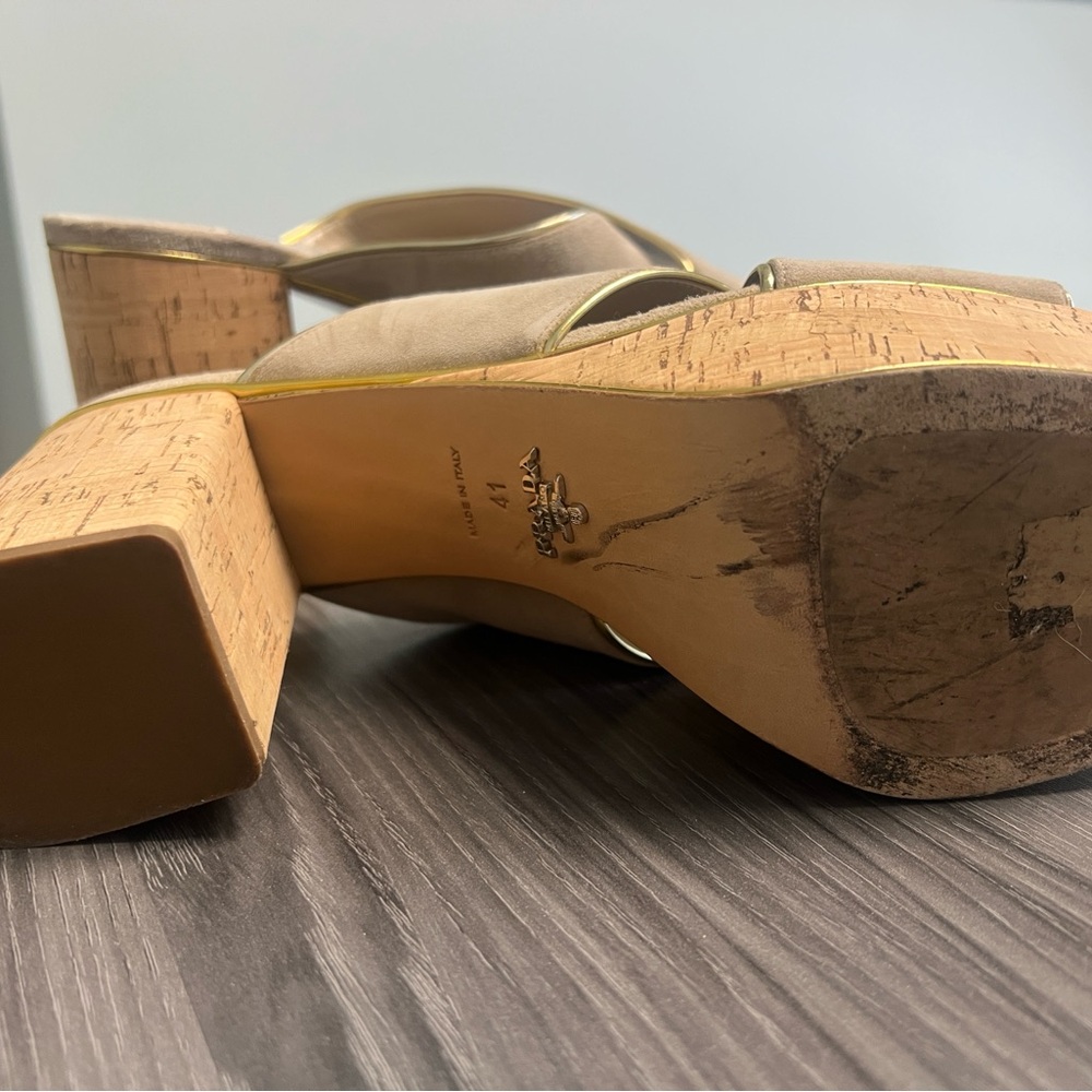 Prada Tan Mules with Platform Sole - Picture 4 of 4